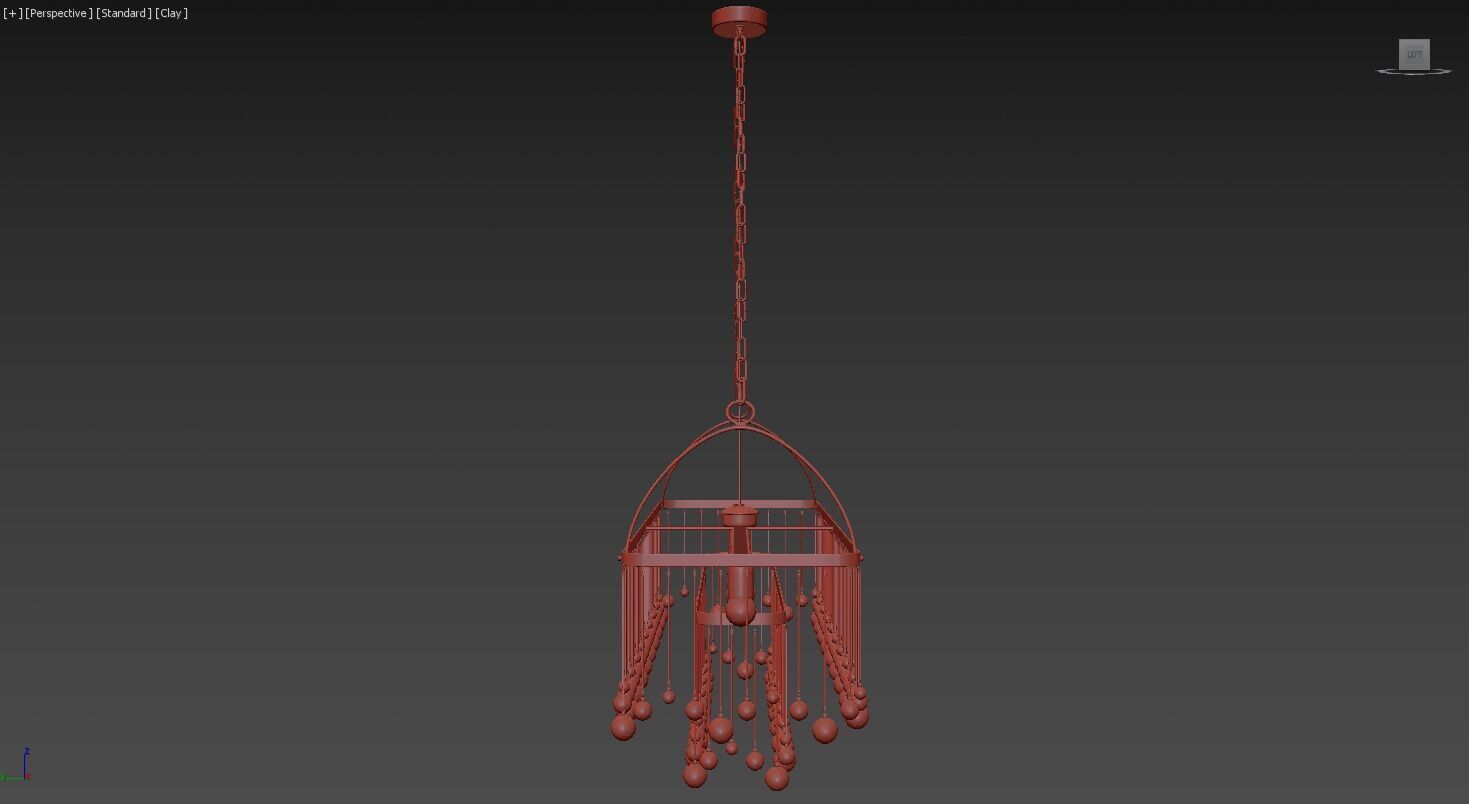Aubrey Rectangular Chandelier 7 Light 3D model_18