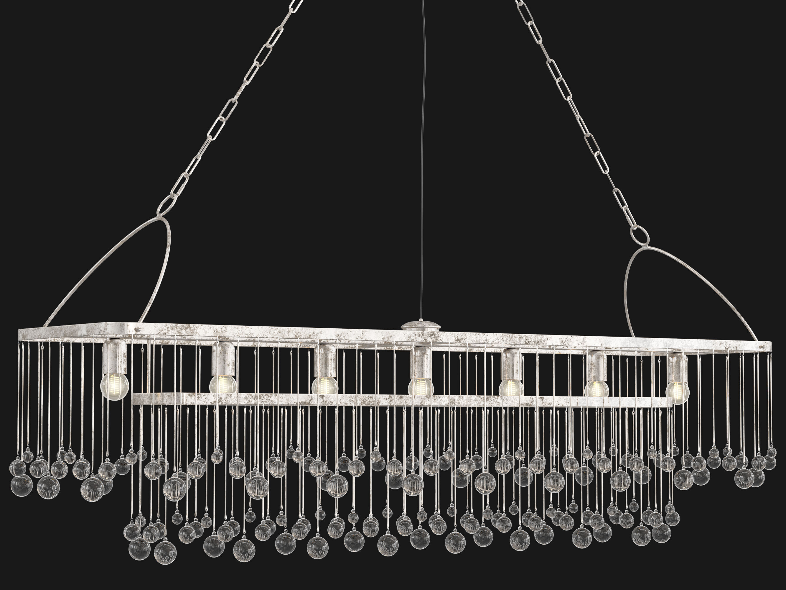 Aubrey Rectangular Chandelier 7 Light 3D model_10