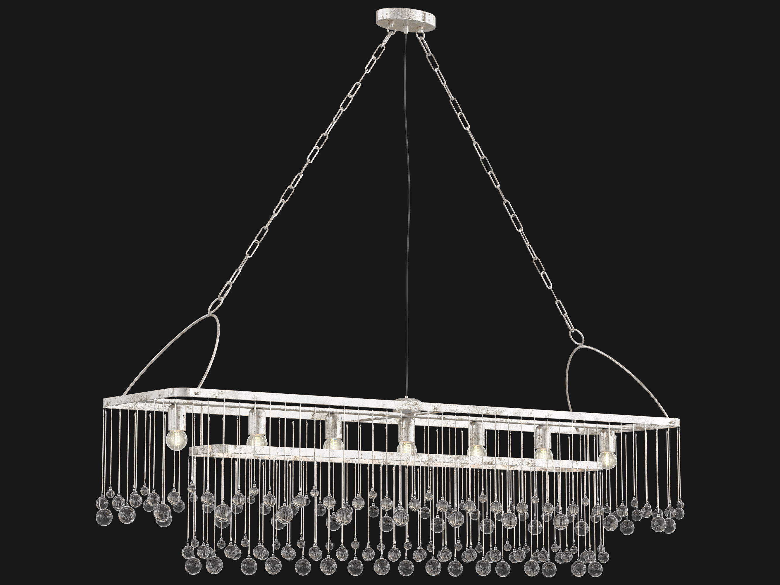 Aubrey Rectangular Chandelier 7 Light 3D model_8