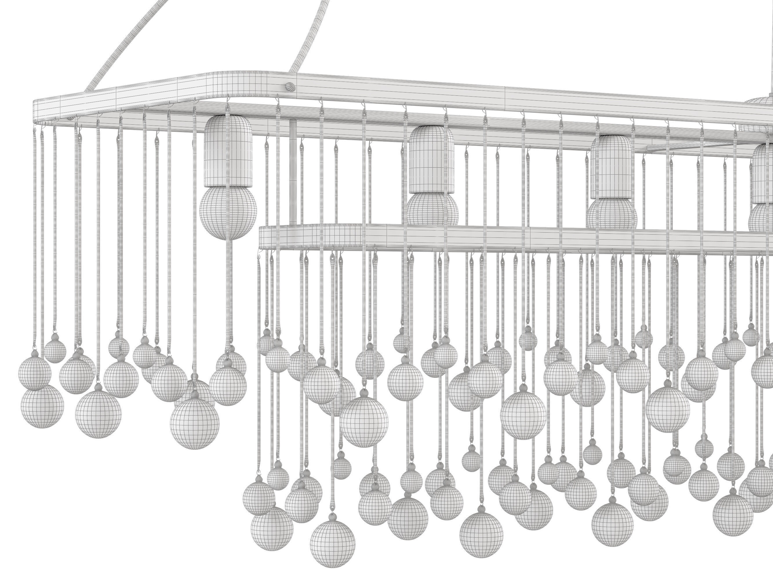 Aubrey Rectangular Chandelier 7 Light 3D model_11