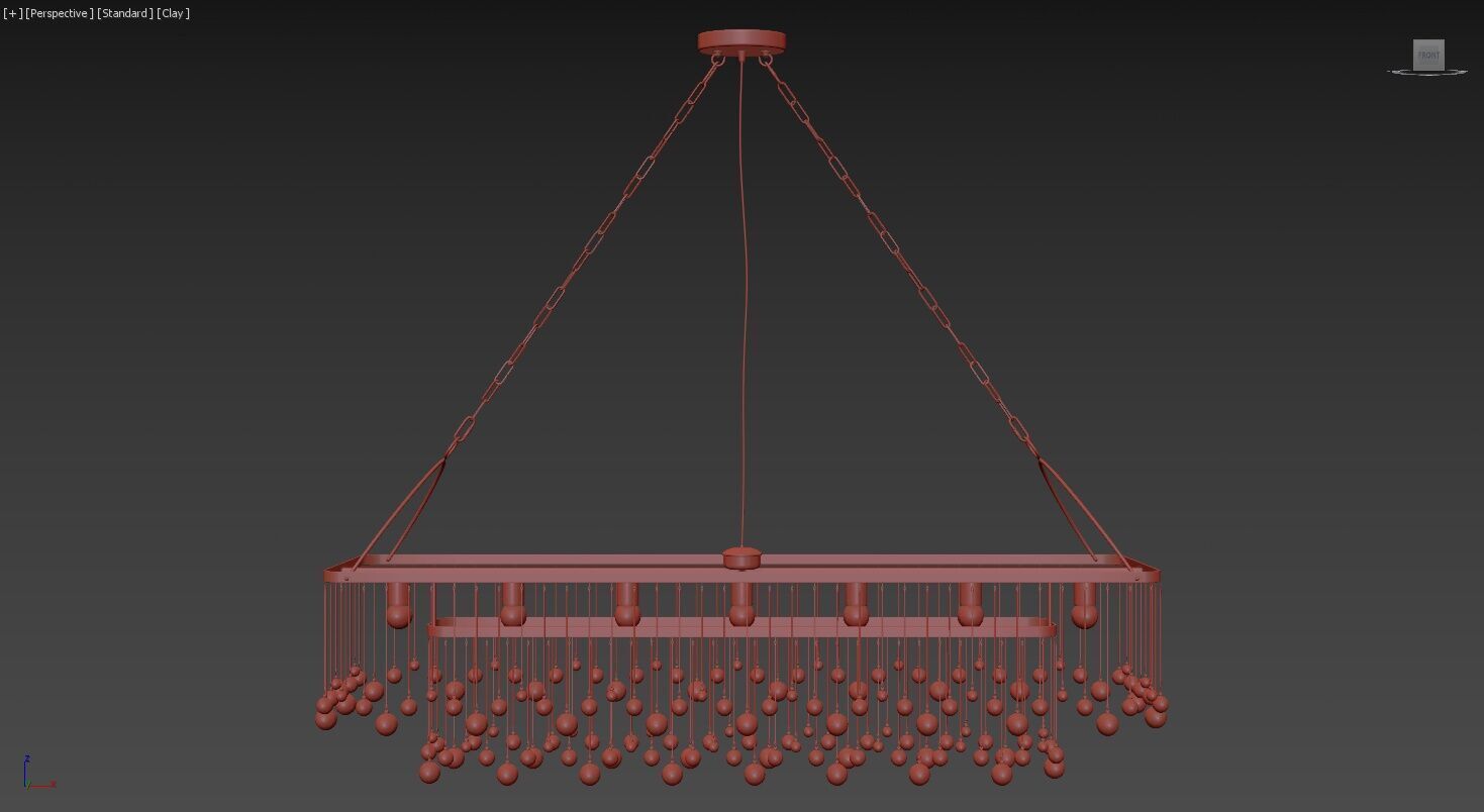 Aubrey Rectangular Chandelier 7 Light 3D model_17