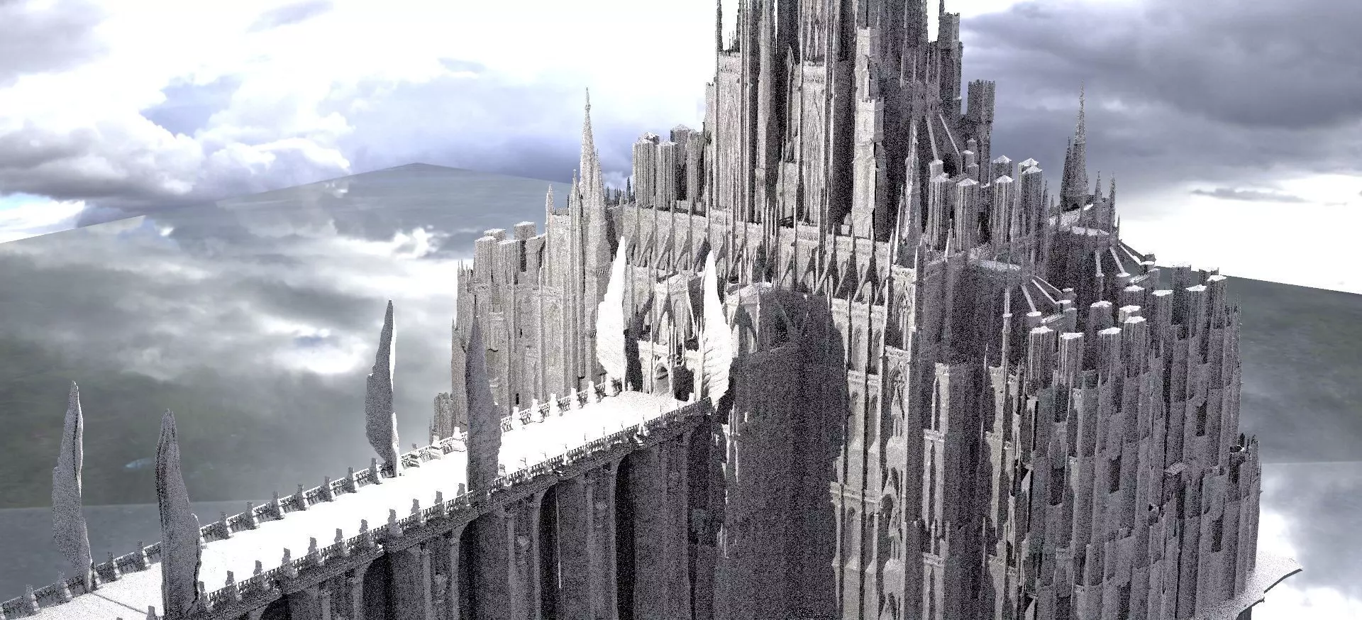 Ancient Palace Inspired Cathedral Kit bash 3D model_0