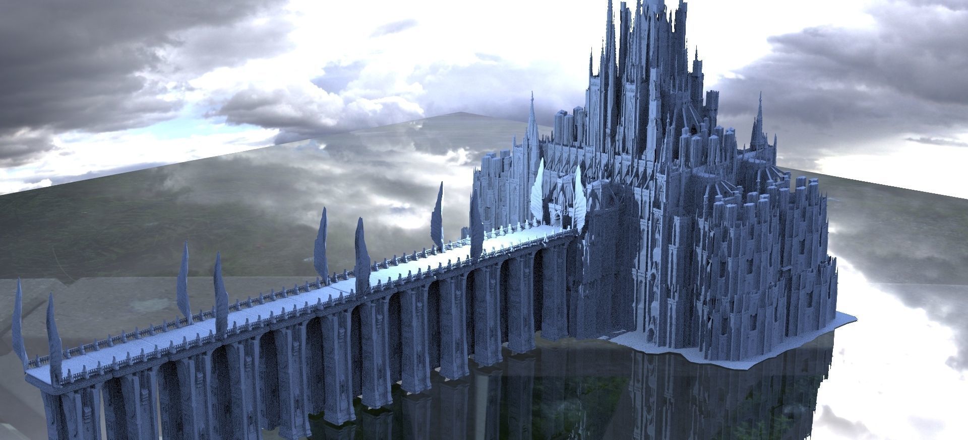 Ancient Palace Inspired Cathedral Kit bash 3D model_1