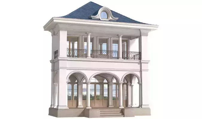 Facade of a private house Arched Entrance  Classic Porch Main