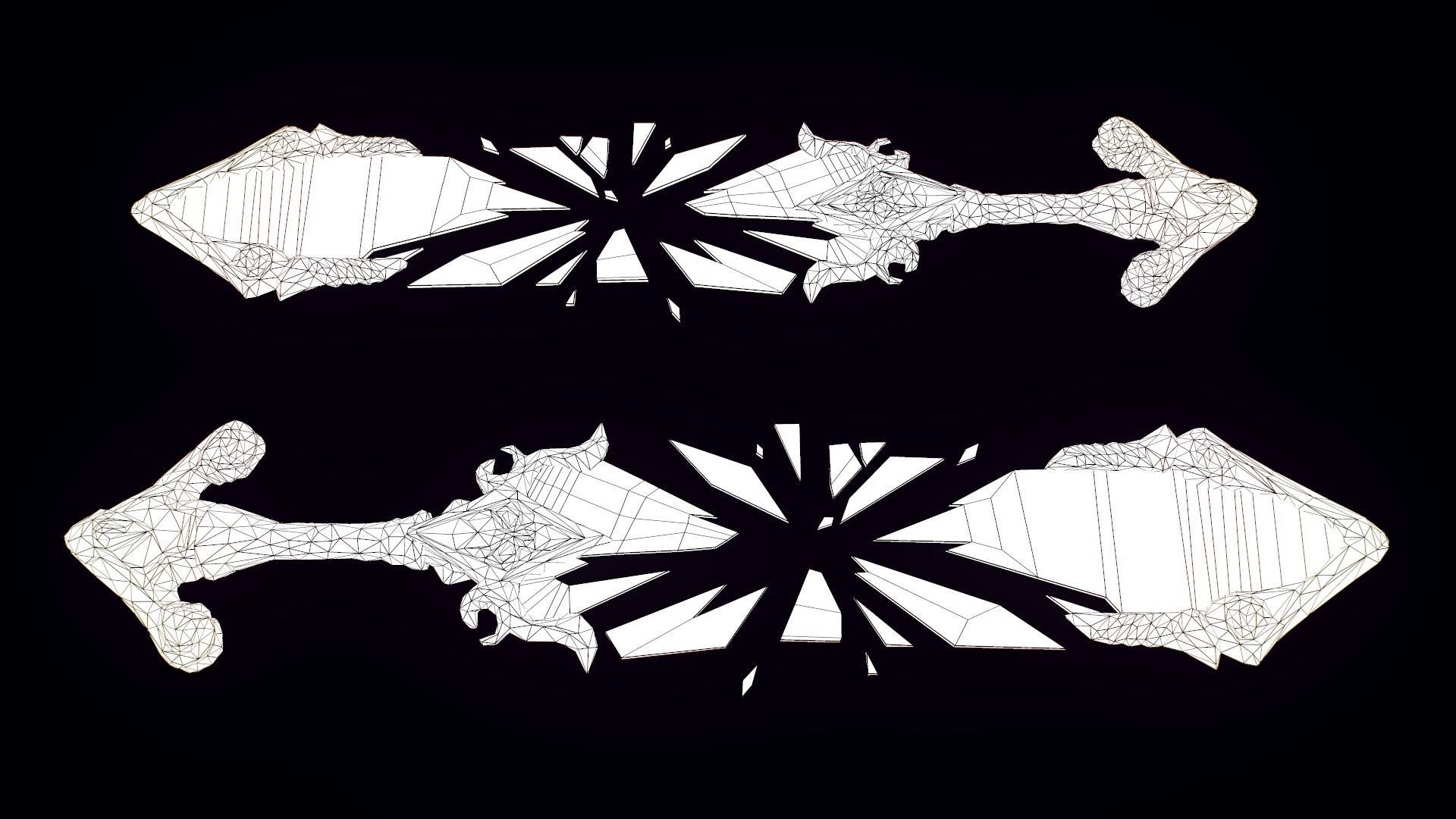 Stylized Mirror Sword Low-poly 3D model_8