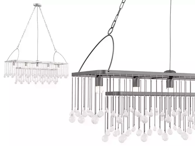 Aubrey Rectangular Chandelier 5 Light 3D model