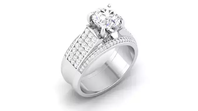 Solitaire ring model 3D print model