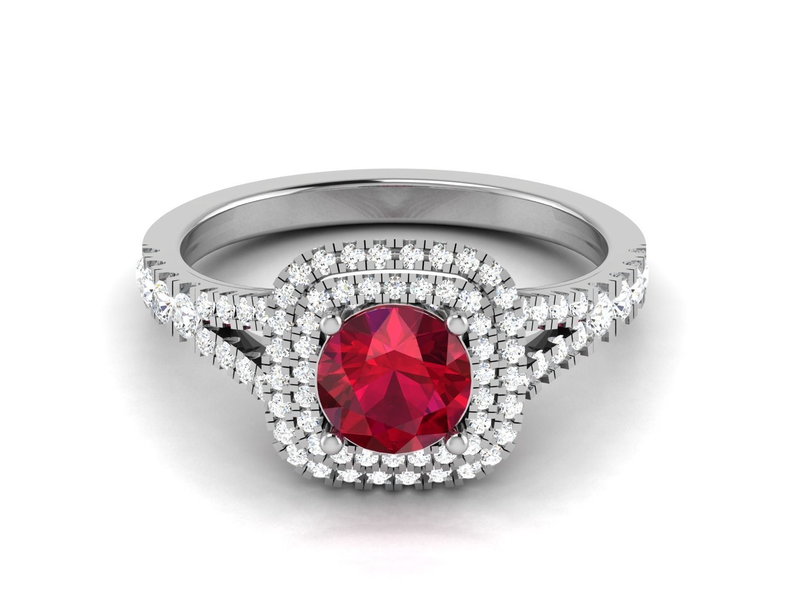 Solitaire ring model 3D print model 3D print model_3