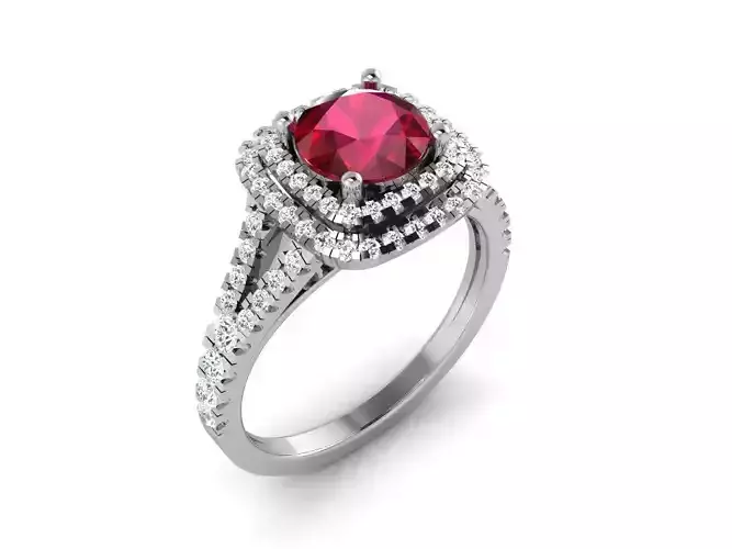 Solitaire ring model 3D print model