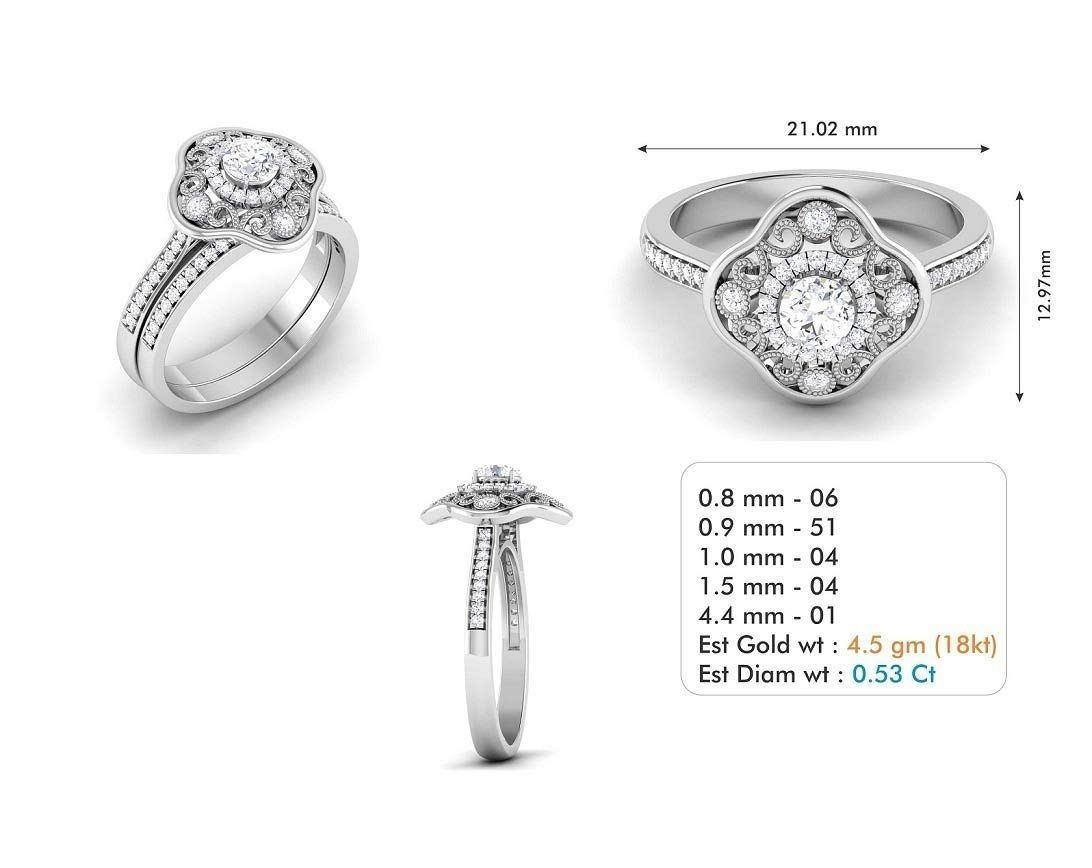 Solitaire ring model 3D print model 3D print model_12