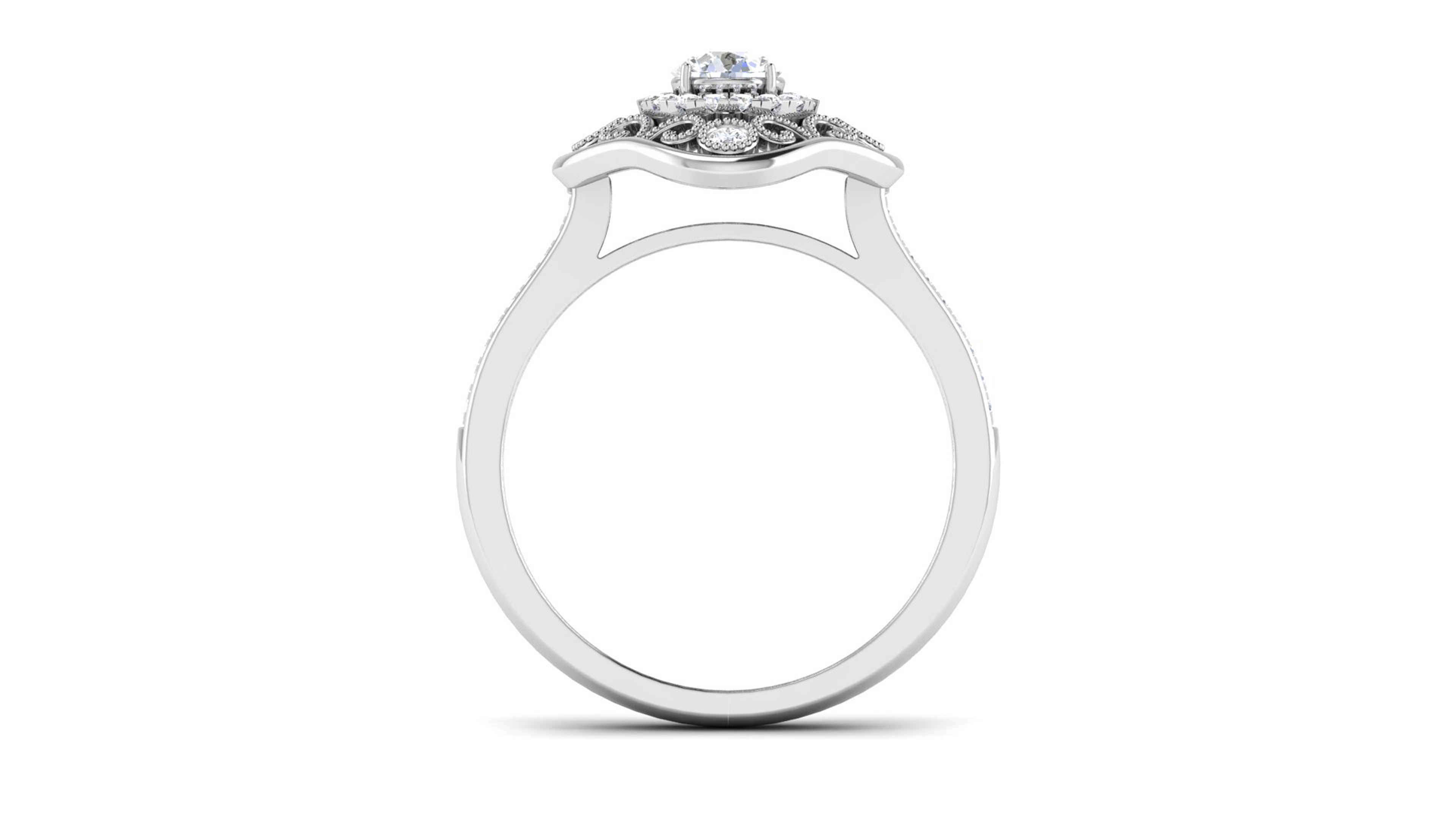 Solitaire ring model 3D print model 3D print model_7