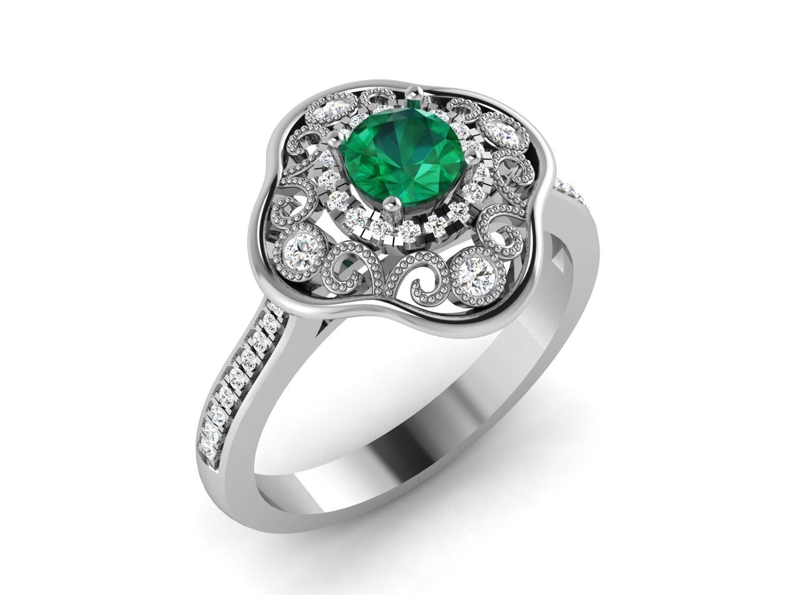 Solitaire ring model 3D print model 3D print model_11