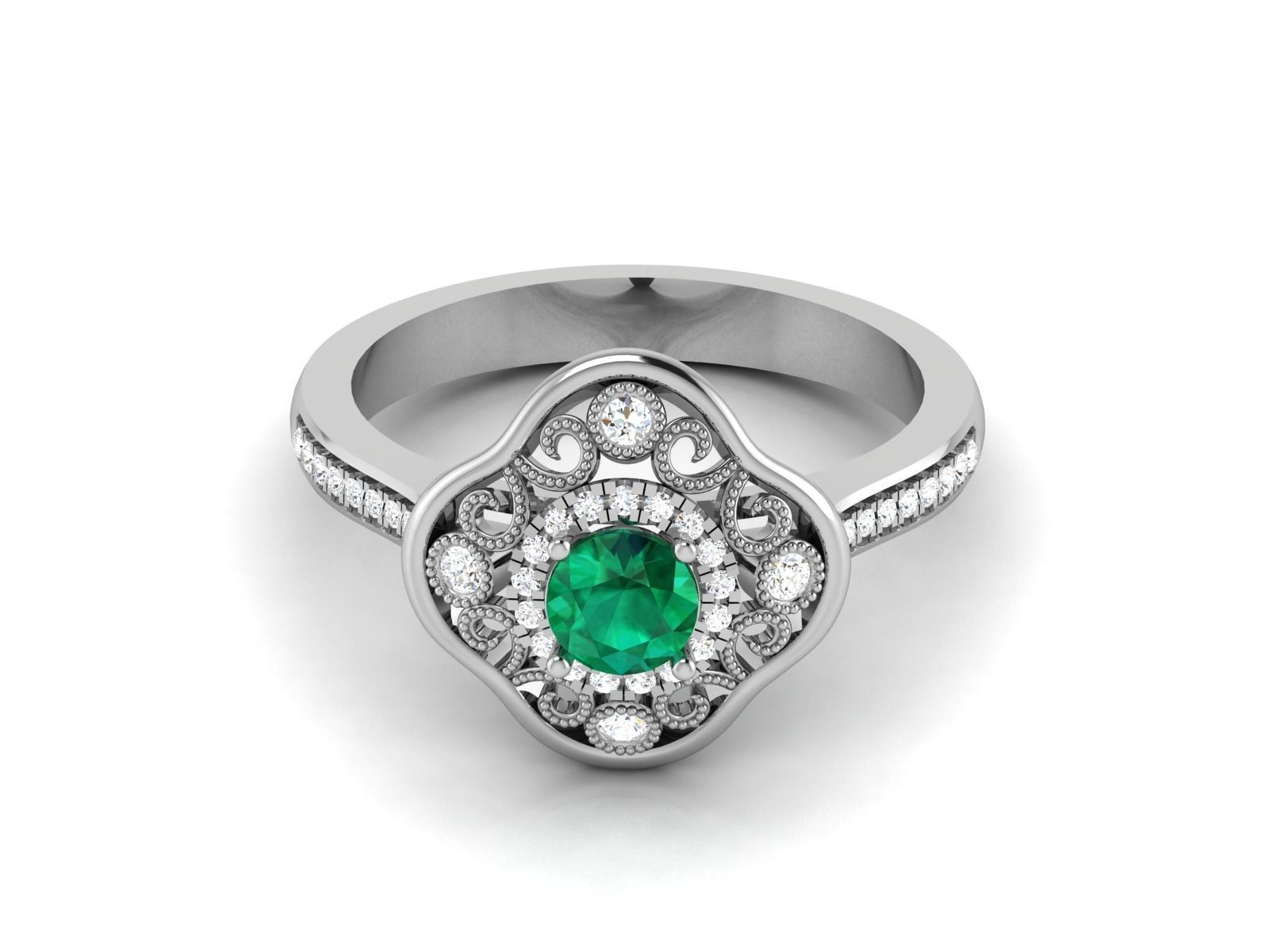 Solitaire ring model 3D print model 3D print model_6