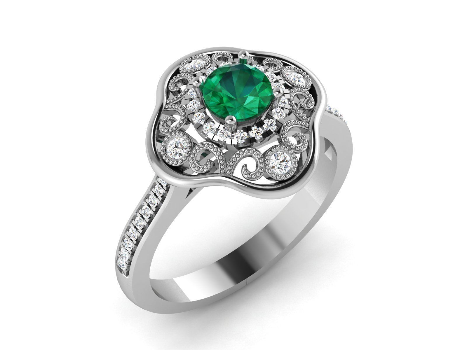 Solitaire ring model 3D print model 3D print model_10