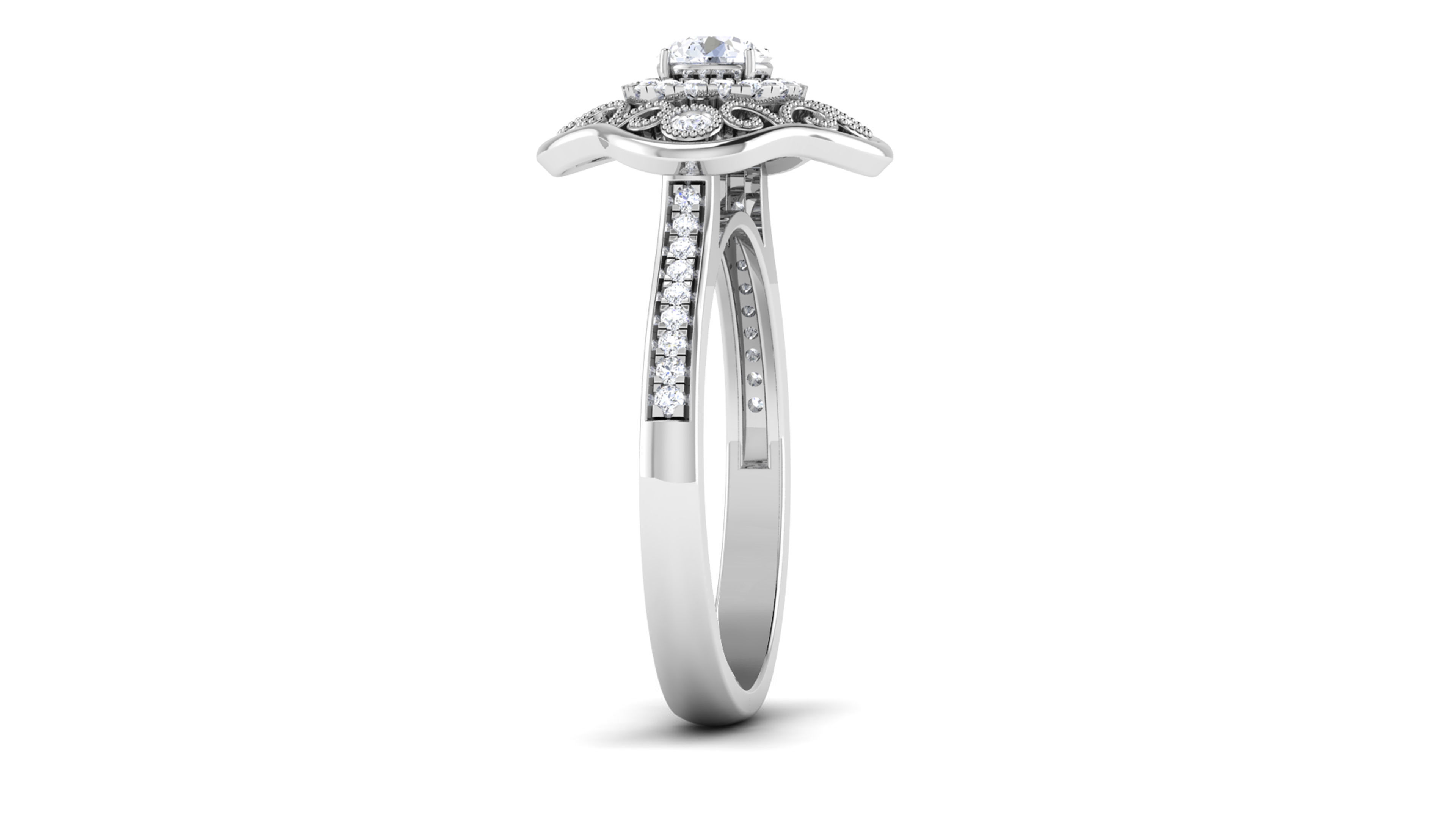 Solitaire ring model 3D print model 3D print model_8