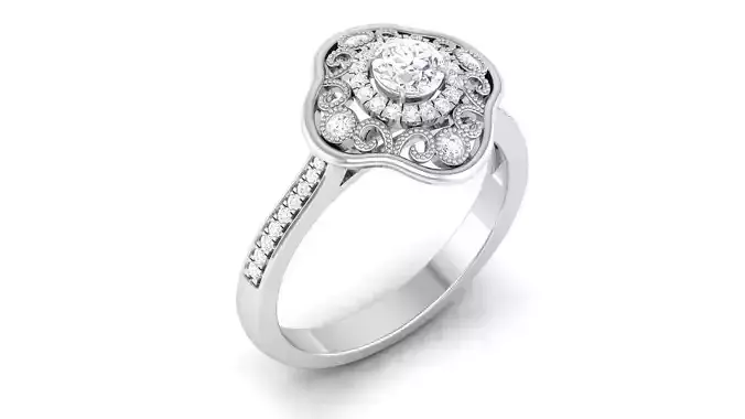 Solitaire ring model 3D print model