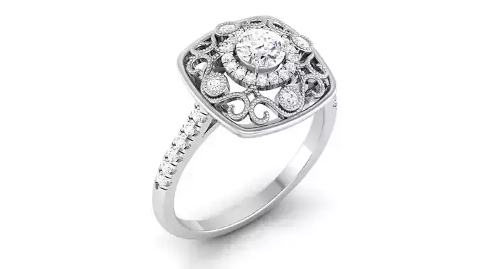 Solitaire ring model 3D print model