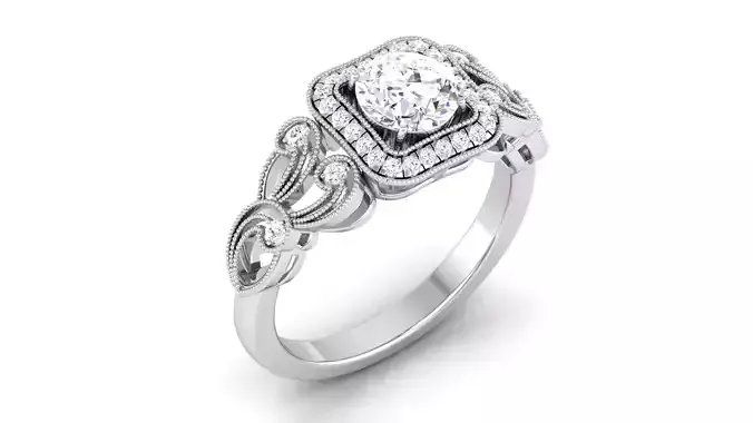 Solitaire ring model 3D print model