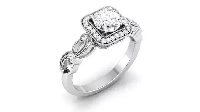 Solitaire ring model 3D print model