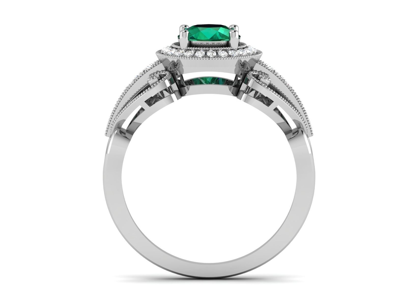 Solitaire ring model 3D print model 3D print model_2