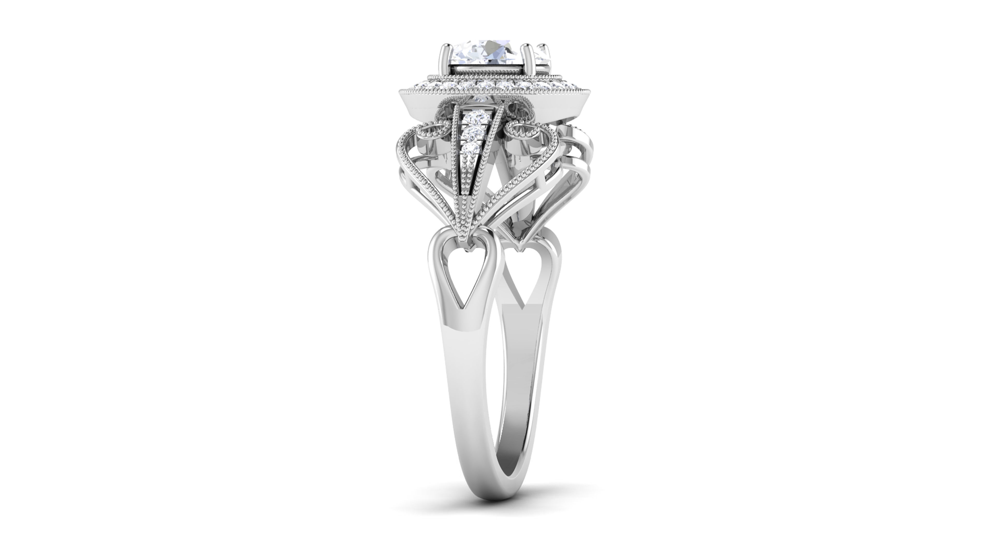 Solitaire ring model 3D print model 3D print model_6