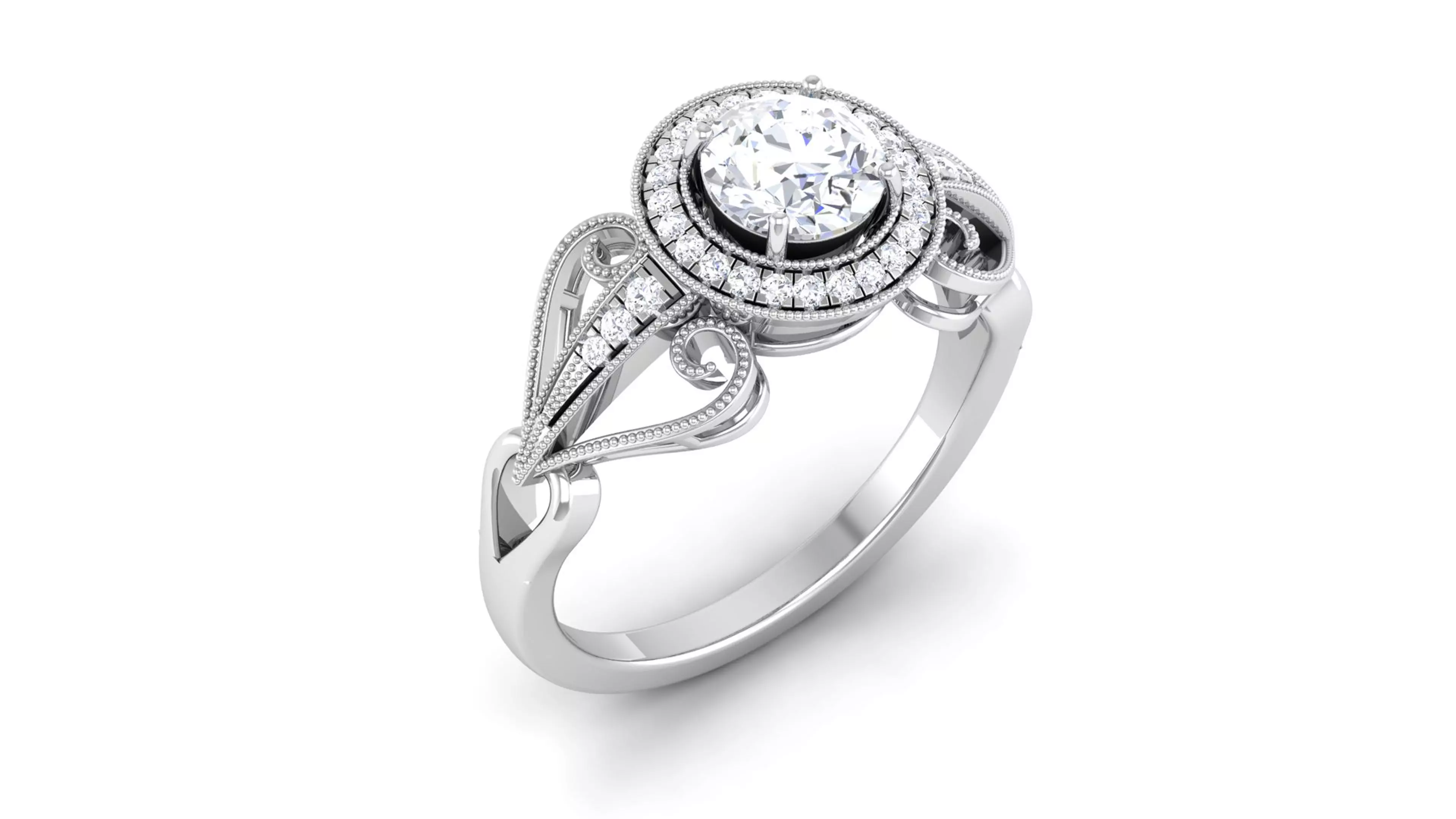 Solitaire ring model 3D print model 3D print model_0