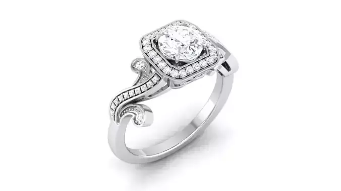 Solitaire ring model 3D print model