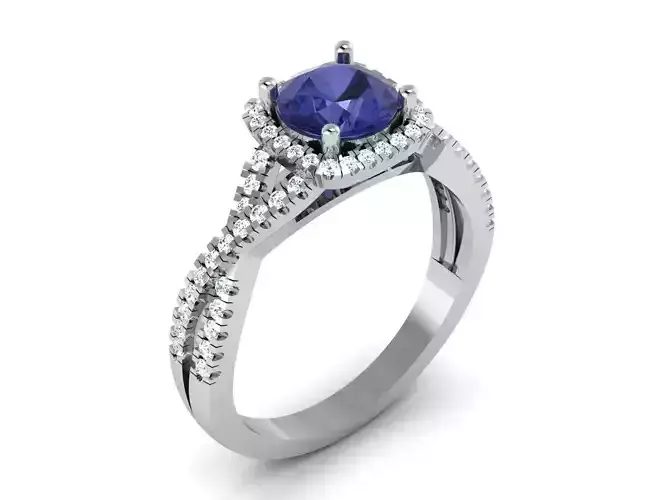 Solitaire ring model 3D print model