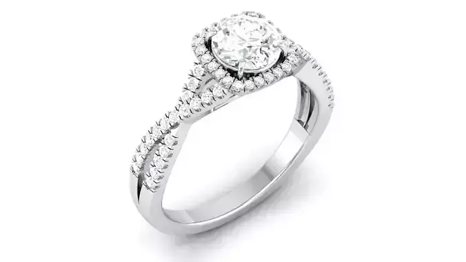 Solitaire ring model 3D print model