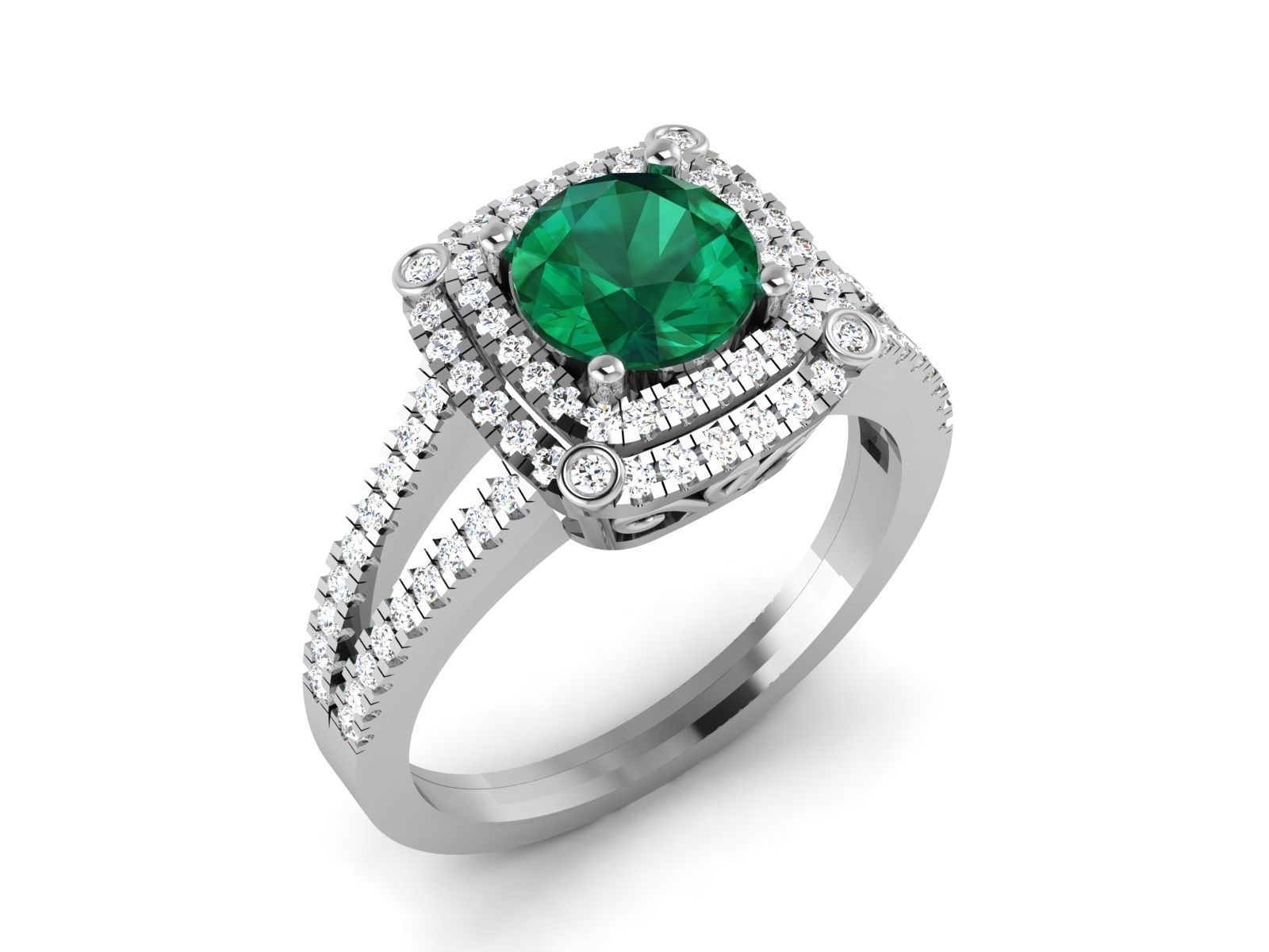 Solitaire ring model 3D print model 3D print model_9