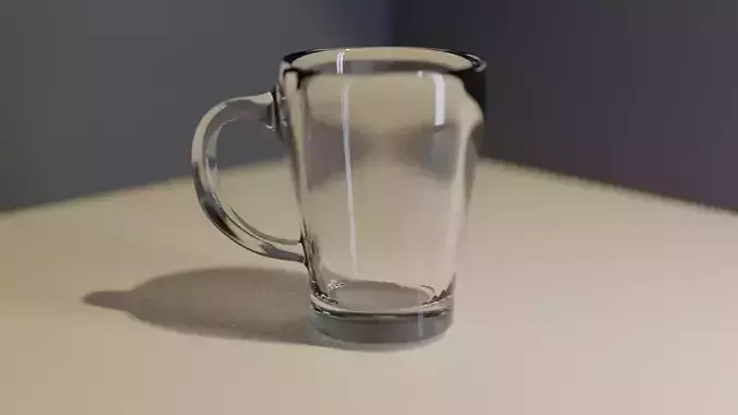 Glass beer mug on table
