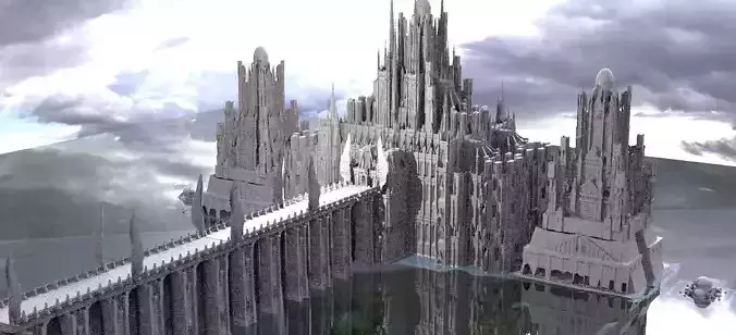 Ornate halls of Power Kitbash 3D model