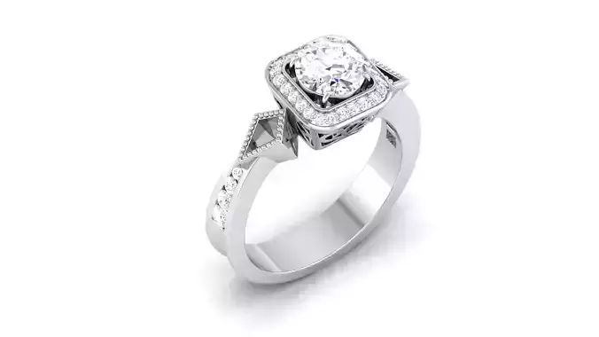 Solitaire ring model 3D print model