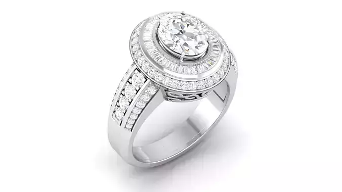 Solitaire ring model 3D print model