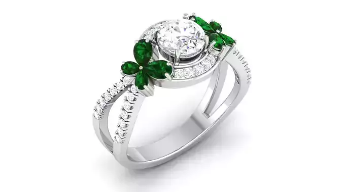 Solitaire ring model 3D print model