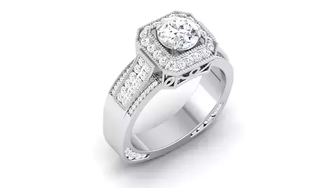 Solitaire ring model 3D print model