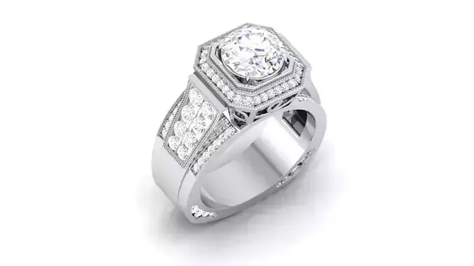 Solitaire ring model 3D print model