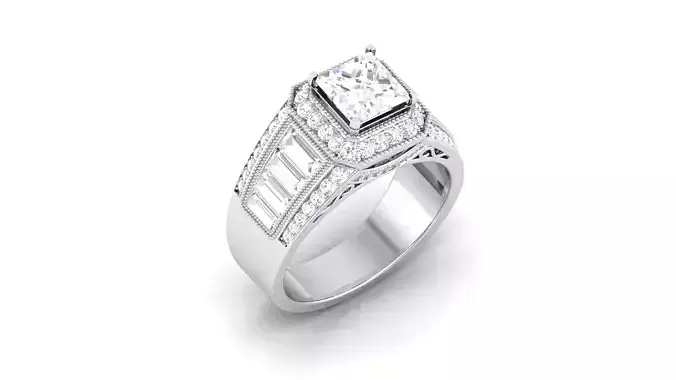 Solitaire ring model 3D print model