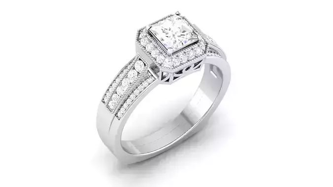 Solitaire ring model 3D print model