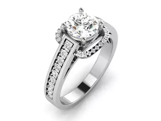 Solitaire ring model 3D print model