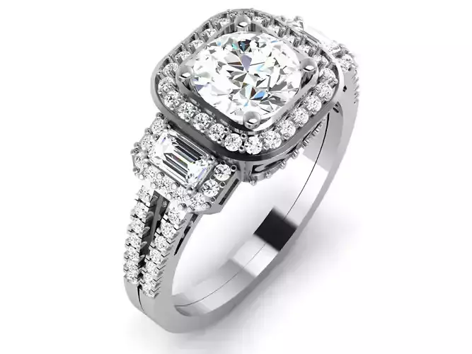 Solitaire ring model 3D print model