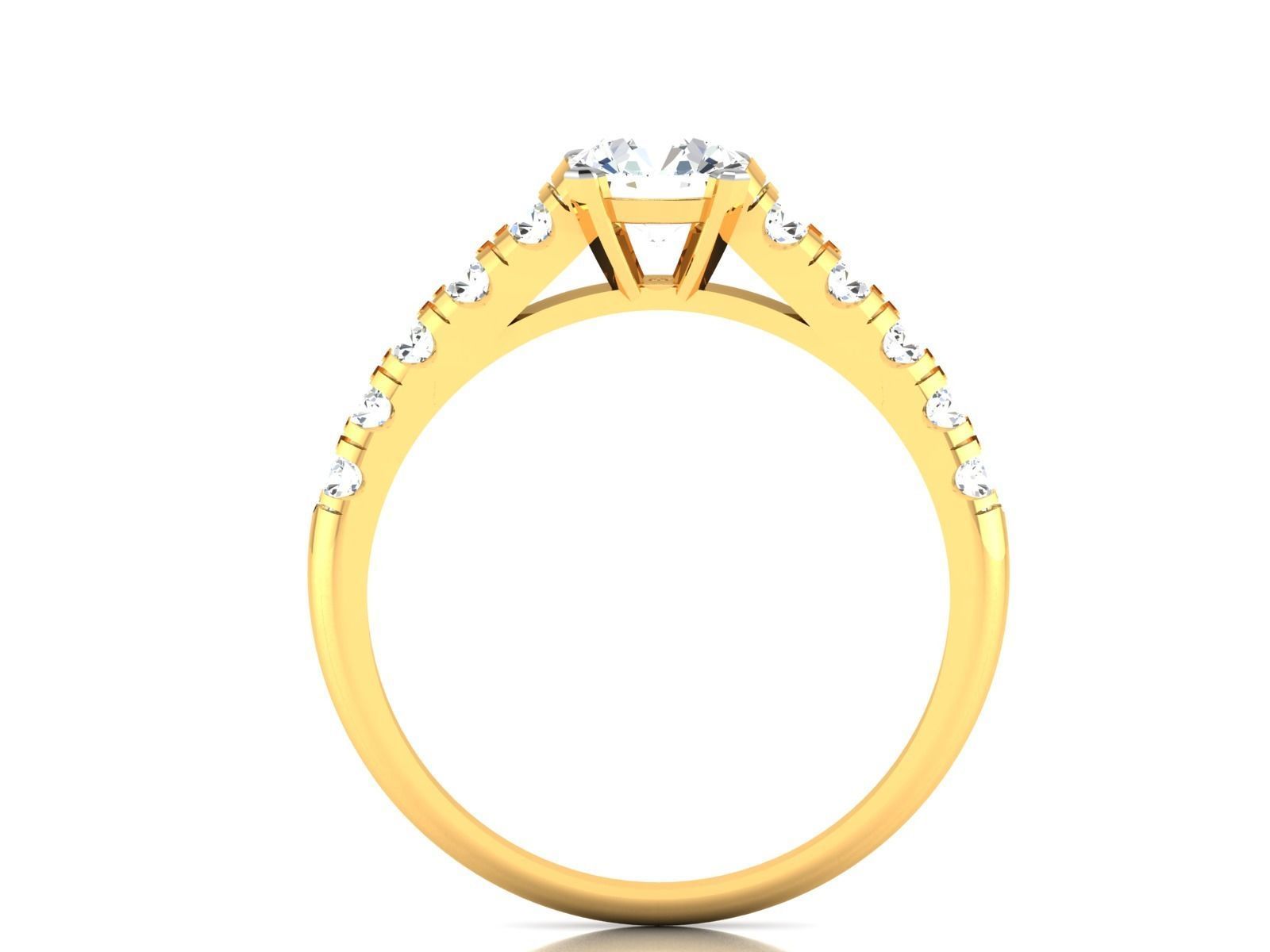 Solitaire ring model 3D print model 3D print model_3