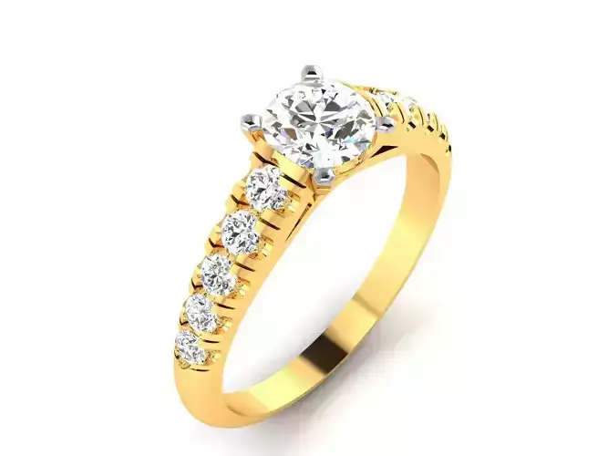 Solitaire ring model 3D print model