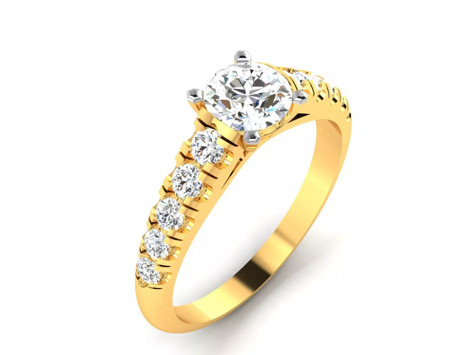 Solitaire ring model 3D print model 3D print model_0