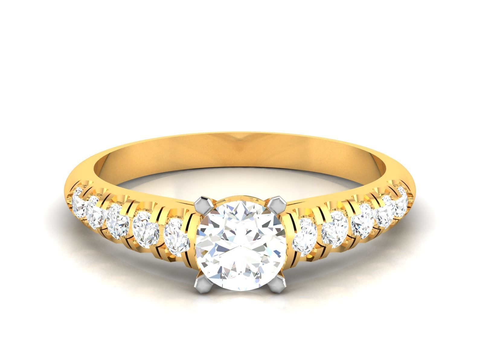 Solitaire ring model 3D print model 3D print model_7