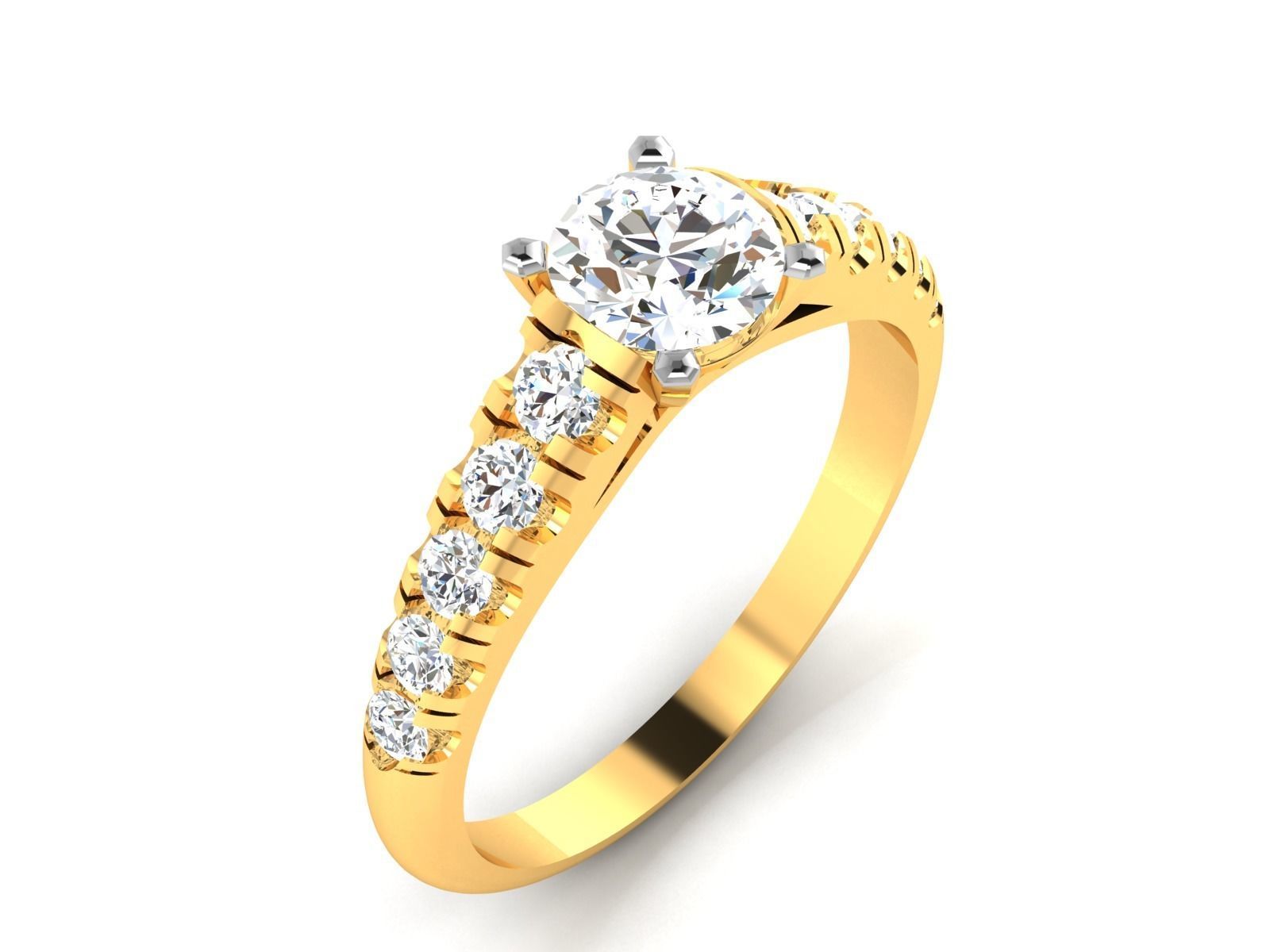 Solitaire ring model 3D print model 3D print model_1