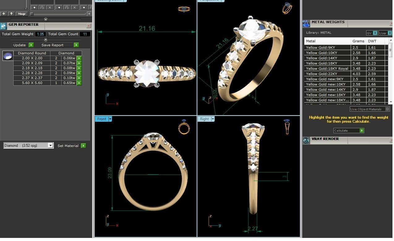 Solitaire ring model 3D print model 3D print model_8
