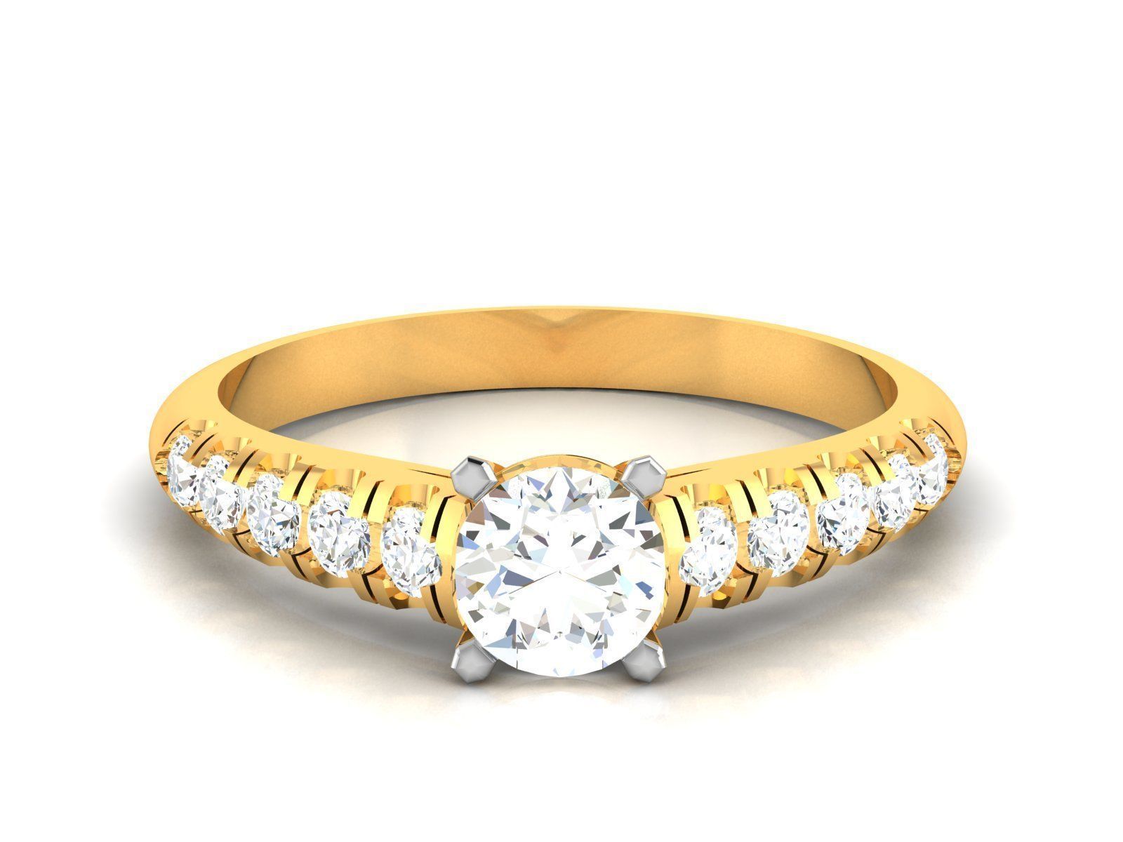 Solitaire ring model 3D print model 3D print model_6