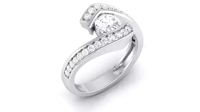 Solitaire ring model 3D print model