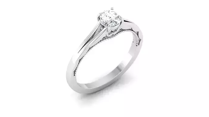 Solitaire ring model 3D print model